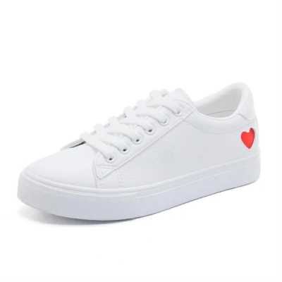Women Shoes Women Casual Flats Heart Lace up Fashion Ladies Spring Autumn Shoes designer White Sneakers EUR Size 36 42