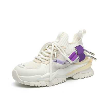 Chunky Sneakers Women's Flat Platform Shoes Fashion Breathable Spring Casual Thick soled Ladies Sneakers