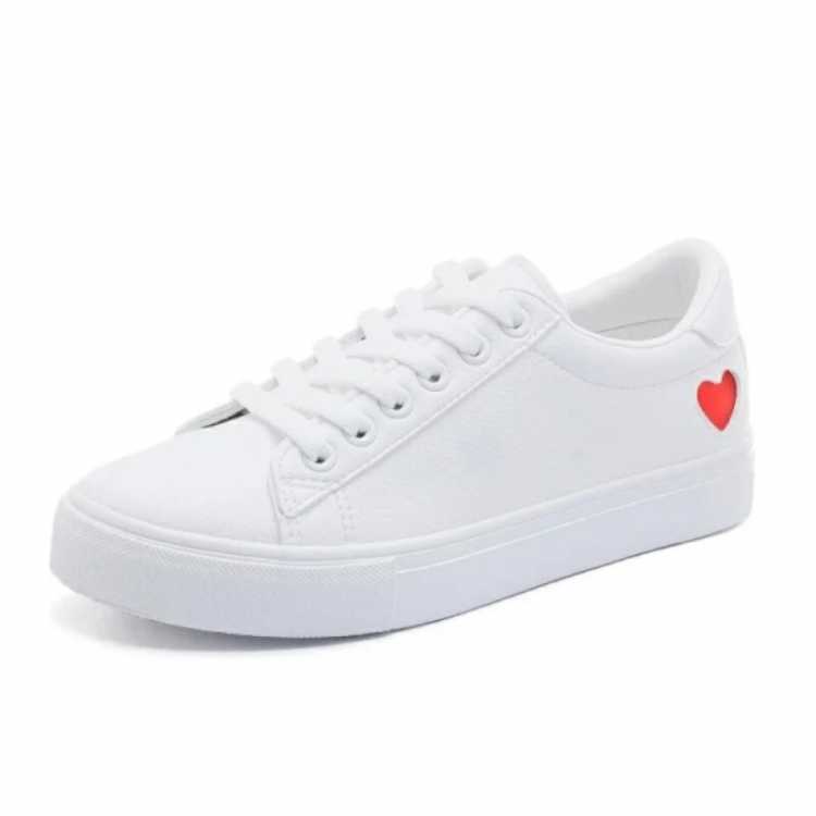 Women Shoes Women Casual Flats Heart Lace up Fashion Ladies Spring Autumn Shoes designer White Sneakers EUR Size 36 42