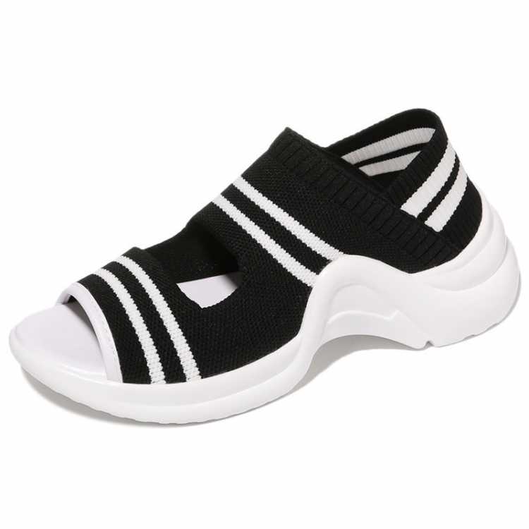 Fish mouth sneakers women 2021 new thick bottom net red super fire casual wild sandals and slippers small women sandals