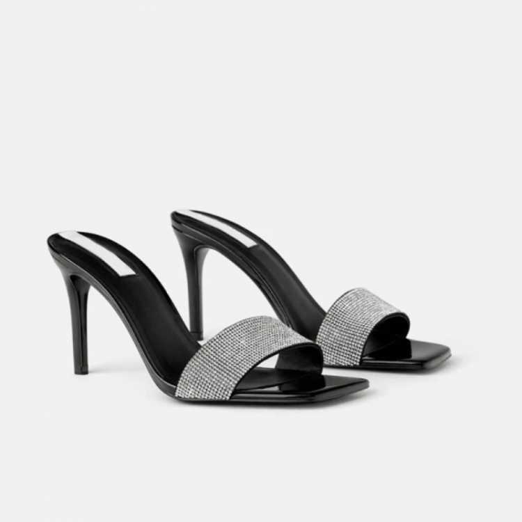 Water Diamond High Heeled Shoes Sexy Peep toe Crystal Sandals For Women Sexy Night Club Slides Blingling