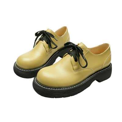 Women's Shoes Large Size 35 43 Spring 2021 New Thick Bottom British Style Oxford Shoes Ladies Lace Fruit Green Loafers Women
