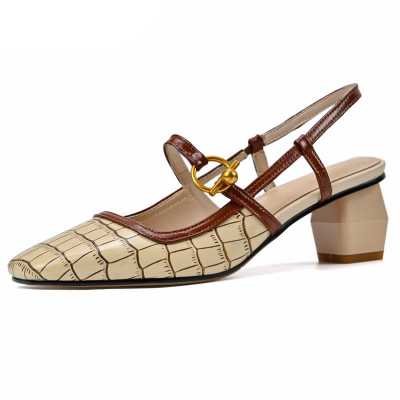 Embossing Genuine Leather High heels Sandals Women Summer Party Shoes Ladies Sandales Femmes nouveau 2021