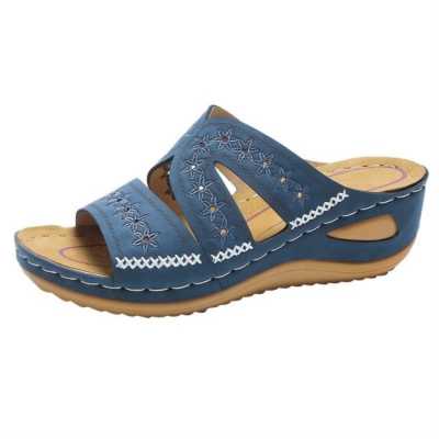 Women Summer Sandals Cut Out Wedge Sandals Women Platform Shoes Fashion Ethnic Flat Shoes Female Slippers Outdoor Sandalias Muje