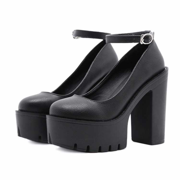 Summer NewHigh heeled women's shoes with metal buckle Roman thick soled single shoes gladiator shoes T165 1